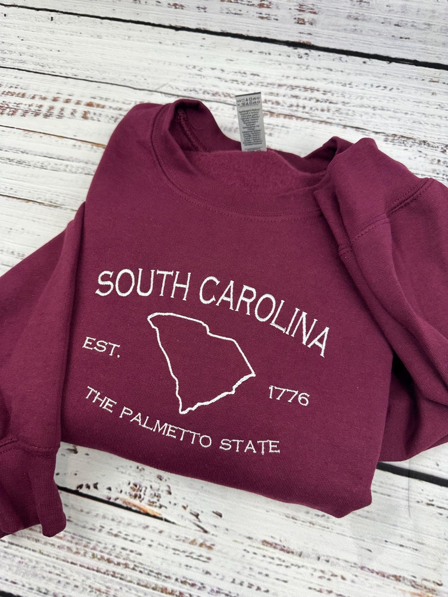 South Carolina Embroidered Sweatshirt- South Carolina T-Shirt and Sweatshirt