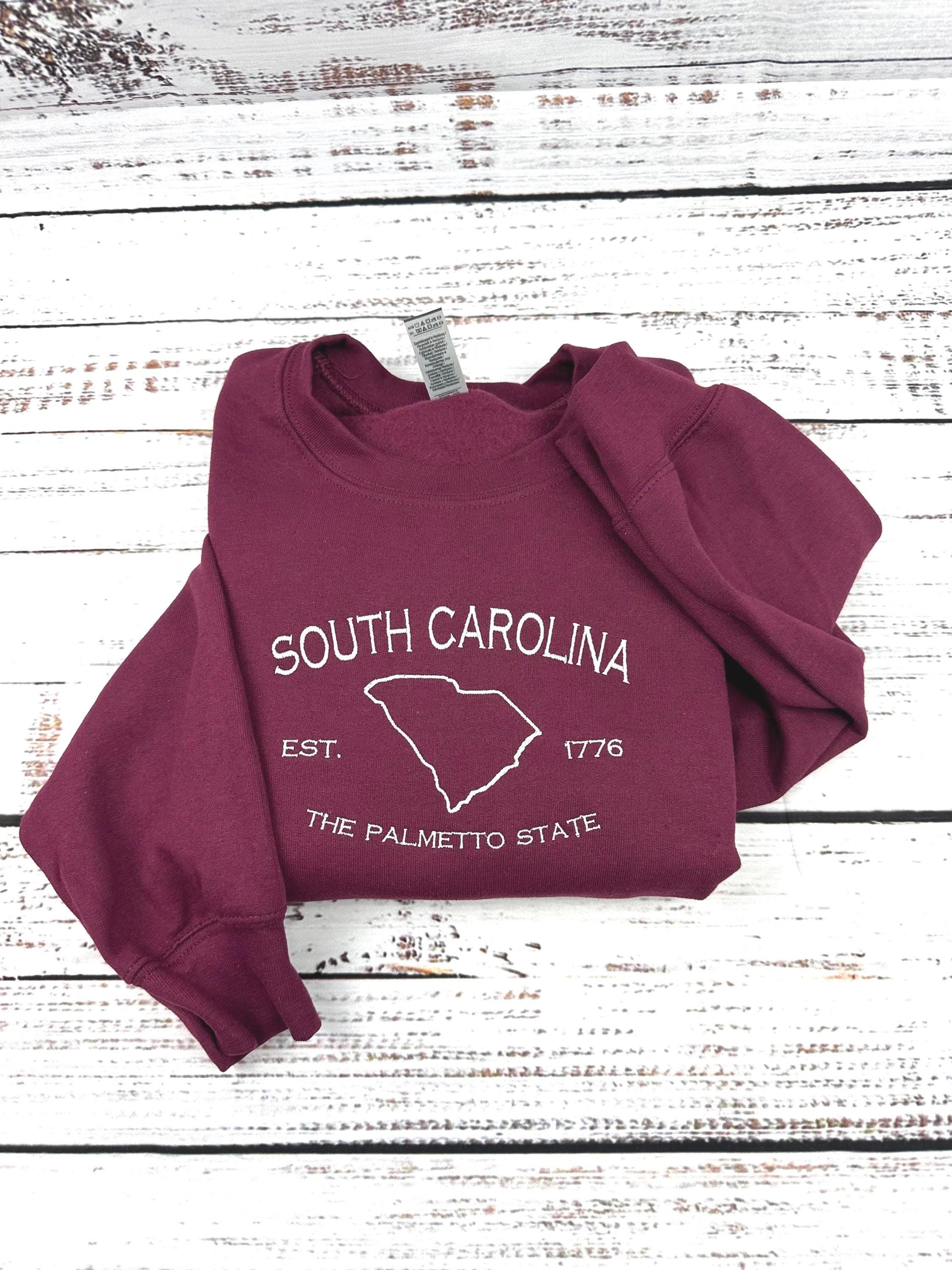 South Carolina Embroidered Sweatshirt- South Carolina T-Shirt and Sweatshirt