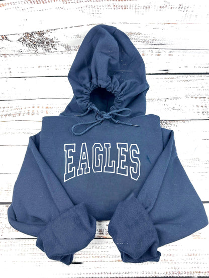 Custom Embroidered Team Sweatshirt/Hoodie, Mascot Sweatshirt, Embroidered Team Hoodie, Eagles, Bulldogs, Grizzlies, Tigers, Personalized