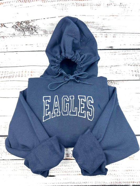 Custom Embroidered Team Sweatshirt/Hoodie, Mascot Sweatshirt, Embroidered Team Hoodie, Eagles, Bulldogs, Grizzlies, Tigers, Personalized