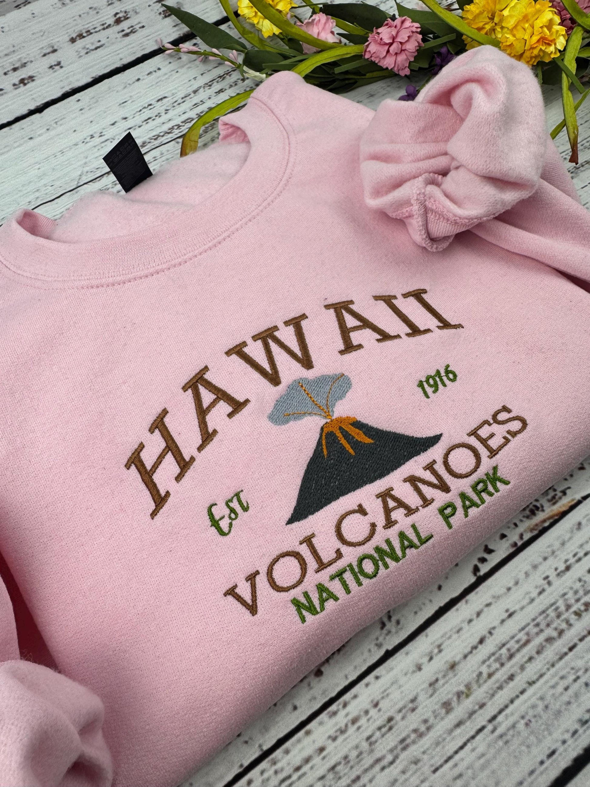 Hawaii Volcanoes National Park Sweatshirt - Embroidered Comfort Colors T-shirt - Custom Hawaiin Hoodie