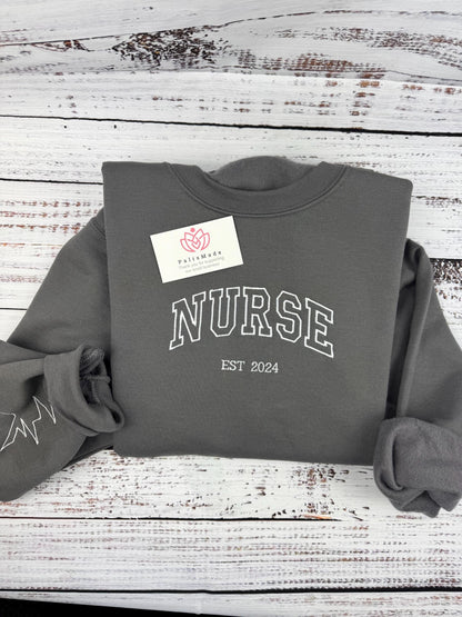 Custom Job, Work Embroidered SweatShirt - Hoodie - Gift For Nurse -Custom Nurse Student Gift , Teacher Gift -Job w Embroidered Sweatshirt