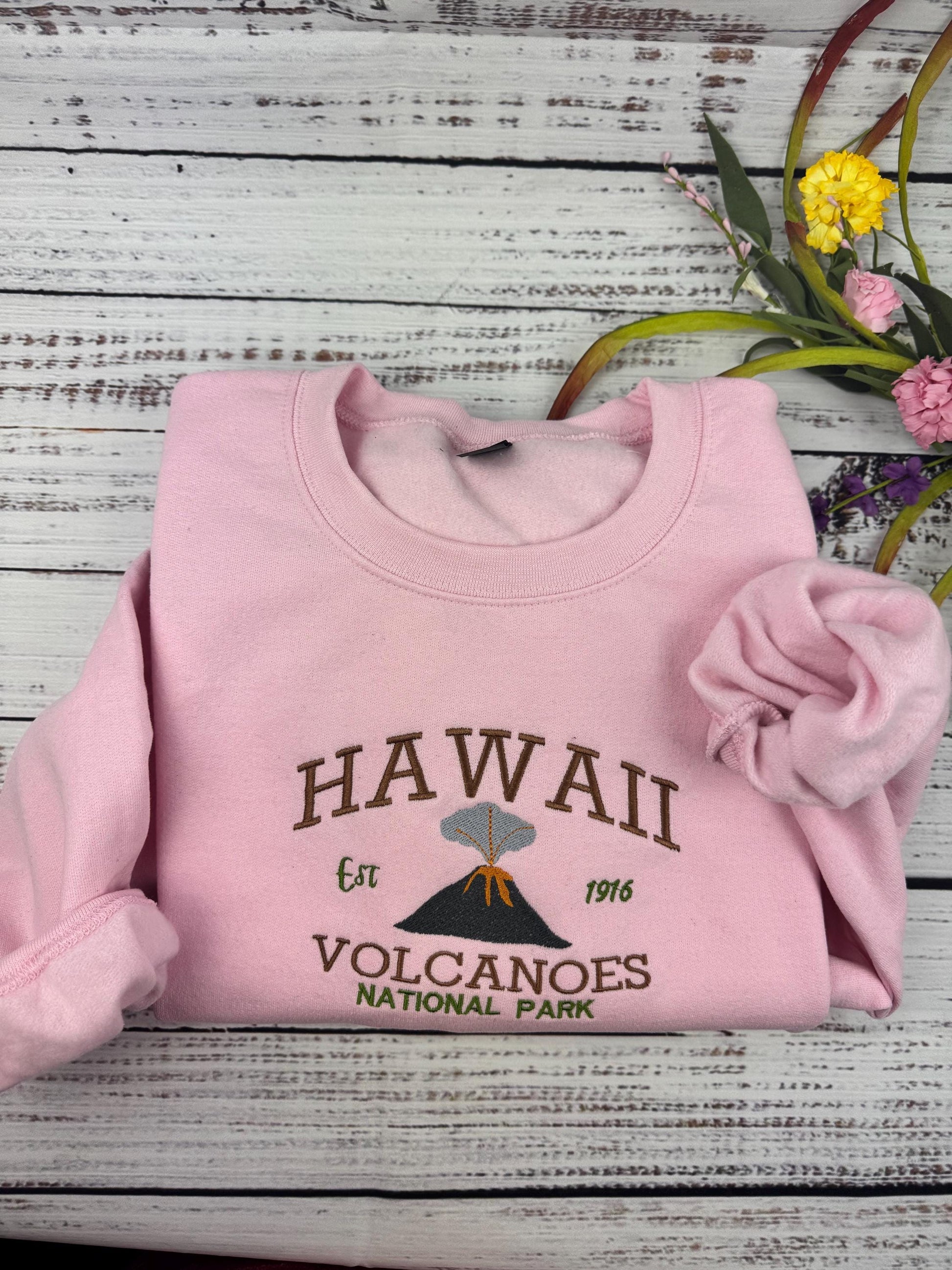 Hawaii Volcanoes National Park Sweatshirt - Embroidered Comfort Colors T-shirt - Custom Hawaiin Hoodie