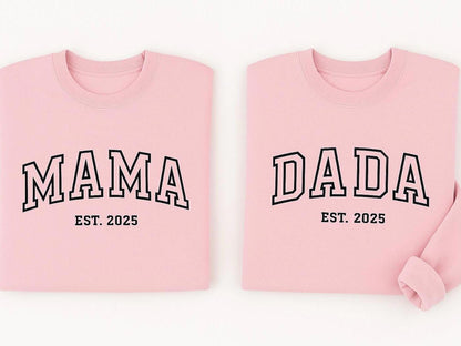 Mom/Dad Embroidered Crewneck Sweatshirt - Mother’s Day Gift - Father's Day (Custom EST Date)