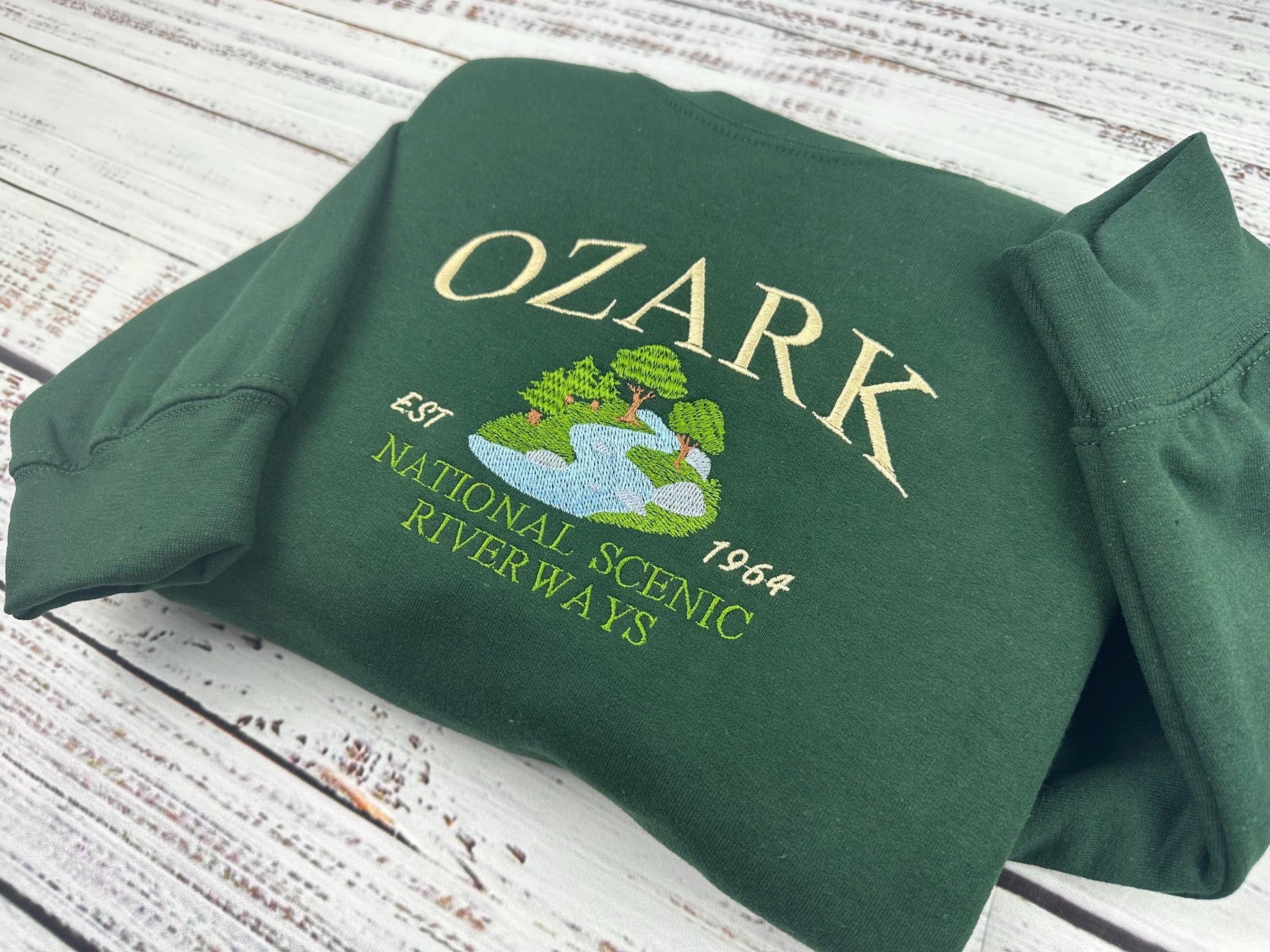 Ozark National Scenic Riverways Embroidered Crewneck Sweatshirt - Custom Missouri Sweater