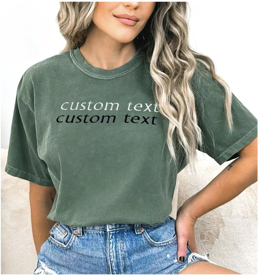 Personalized Comfort Colors T-Shirt, Custom Embroidered T-Shirts, Embroidered Comfort Colors Tee, Custom Embroidery, Mother's Day Gift