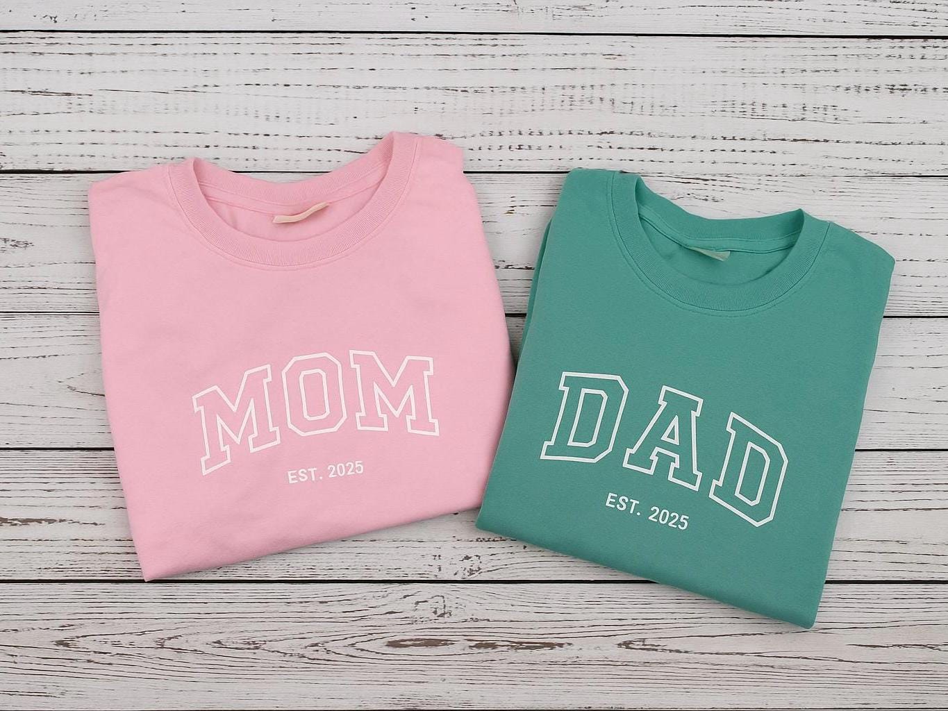 Custom embroidered Mom t-shirt - Dad Embroidered T-shirt. Comfort Colors Embroidered T-shirt - Mother’s Day Gift - Father's Day