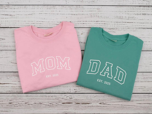 Custom embroidered Mom t-shirt - Dad Embroidered T-shirt. Comfort Colors Embroidered T-shirt - Mother’s Day Gift - Father's Day