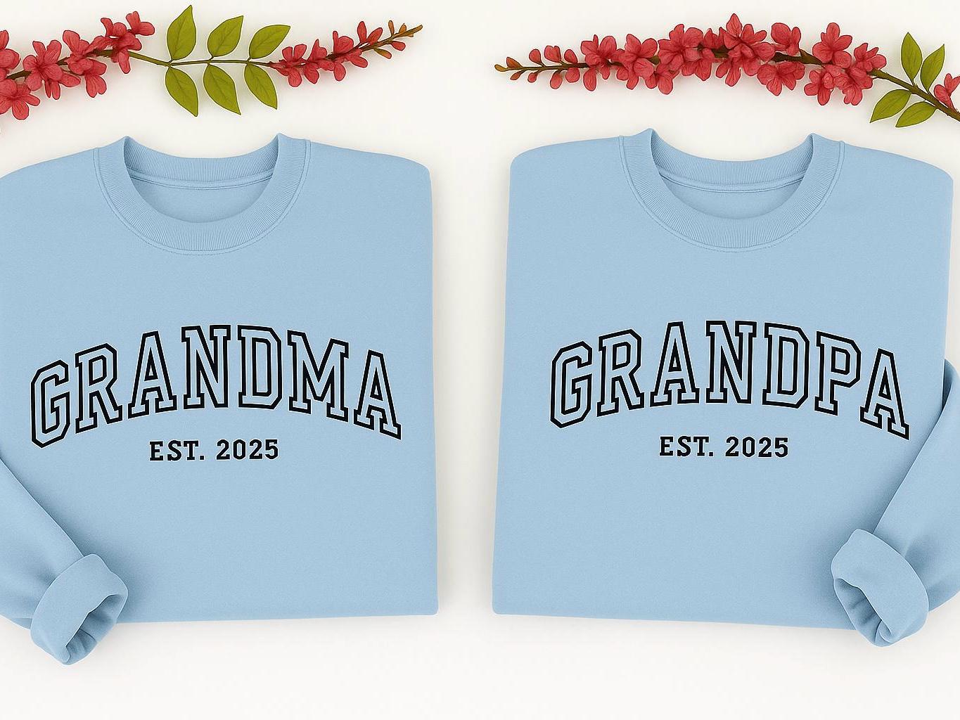 Mom/Dad Embroidered Crewneck Sweatshirt - Mother’s Day Gift - Father's Day (Custom EST Date)