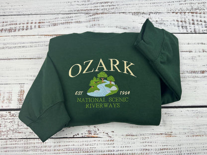 Ozark National Scenic Riverways Embroidered Crewneck Sweatshirt - Custom Missouri Sweater