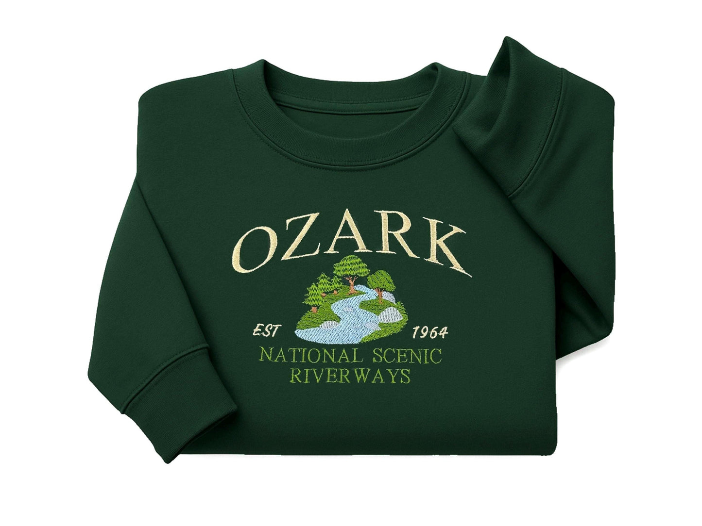 Ozark National Scenic Riverways Embroidered Crewneck Sweatshirt - Custom Missouri Sweater