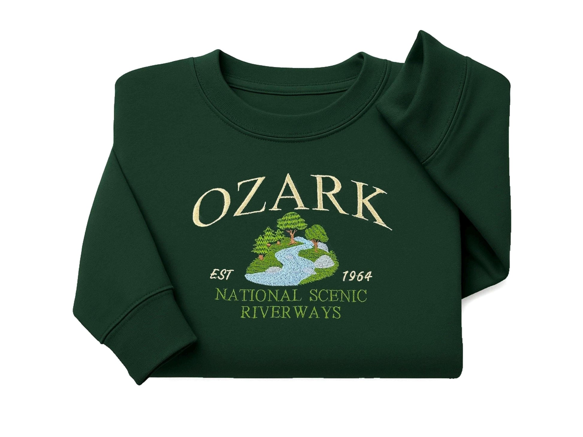 Ozark National Scenic Riverways Embroidered Crewneck Sweatshirt - Custom Missouri Sweater