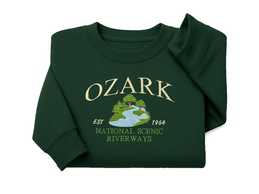 Ozark National Scenic Riverways Embroidered Crewneck Sweatshirt - Custom Missouri Sweater