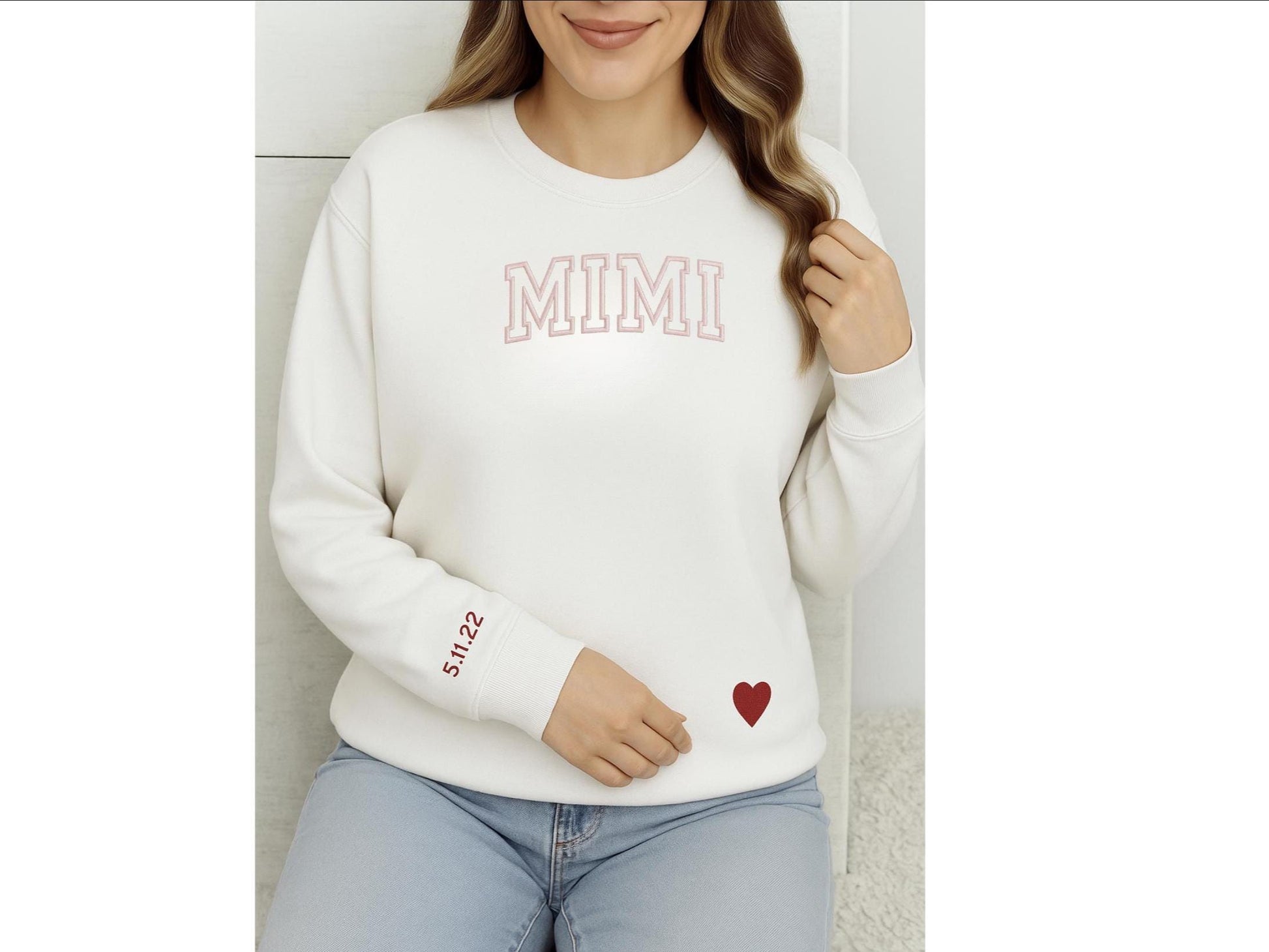 Custom Nana Sweatshirt Embroidered | Gigi Mimi Grandma Crewneck | Personalized Mother’s Day Gift | Pregnancy Reveal for Nana
