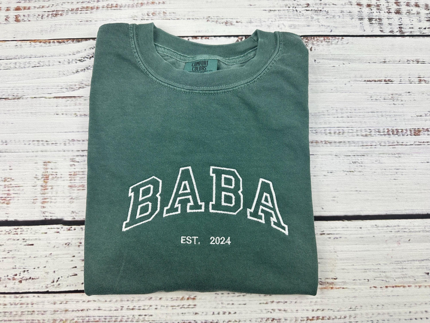 Embroidered Comfort Colors® Custom Dad Shirt, Cute Fathers Day Gift, Gift For Dad, New Father’s, Custom Dad Est Shirt, Gift for Grandpa