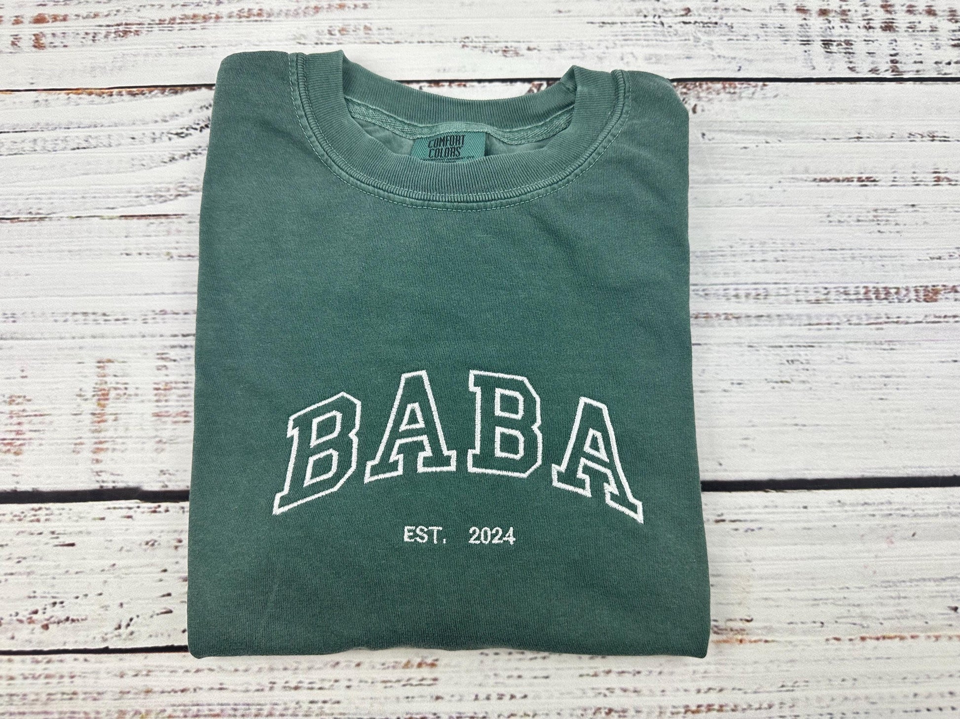 Embroidered Comfort Colors® Custom Dad Shirt, Cute Fathers Day Gift, Gift For Dad, New Father’s, Custom Dad Est Shirt, Gift for Grandpa