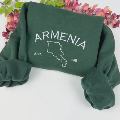 Armenia Embroidered Crewneck Sweatshirt