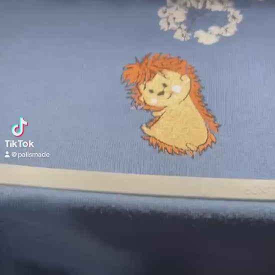Embroidered Hedgehog Shirt – Comfort Colors Tee, Nature Animal Embroidery, Cute Forest Gift - Granola Girl