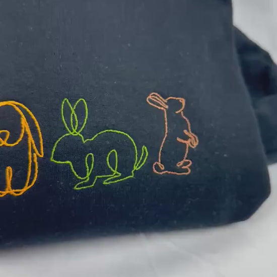 Bunny Embroidered Sweatshirt -Easter Embroidered Sweatshirt- Easter Shirt- Easter Bunny Sweatshirt. Cute bunny rabbits sweatshirt