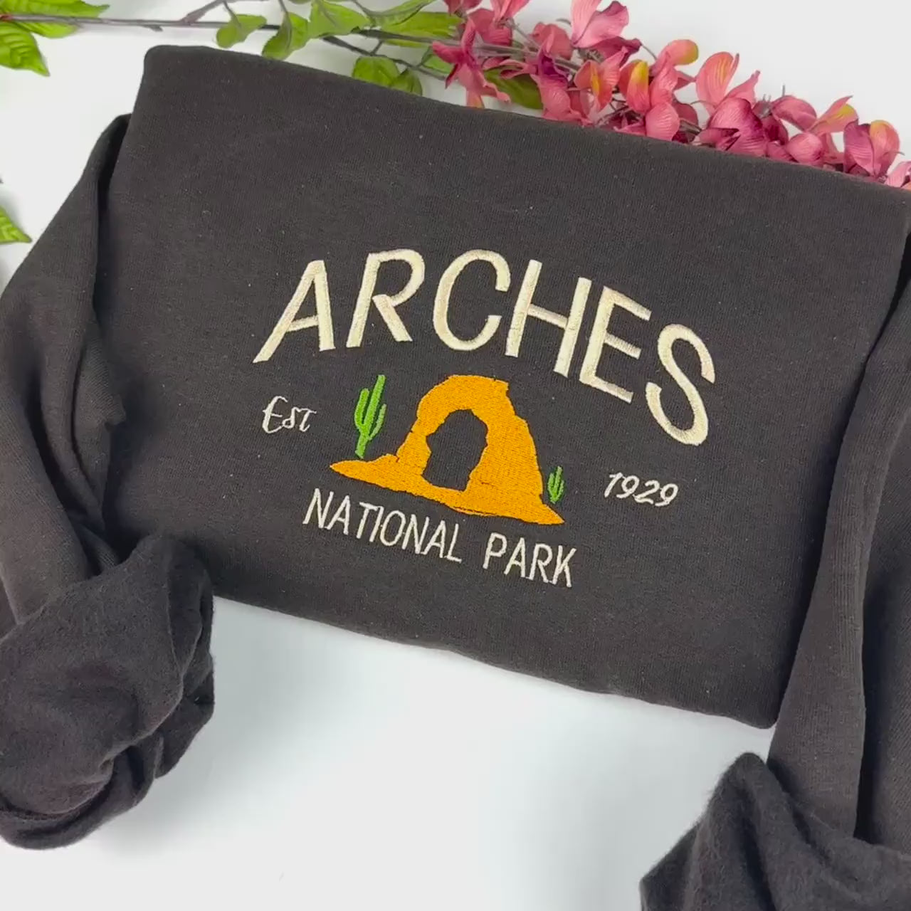 Arches National Park Embroidered Crewneck Sweatshirt