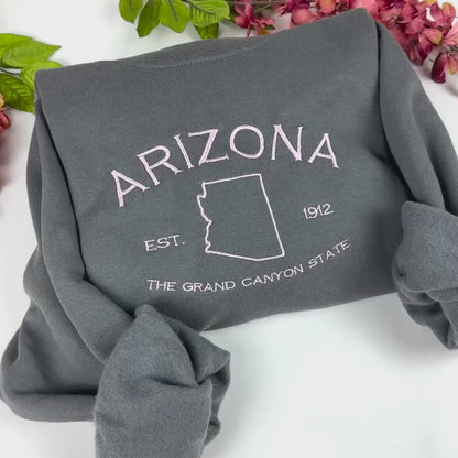 Arizona Embroidered Sweatshirt- Arizona T-Shirt and Sweatshirt