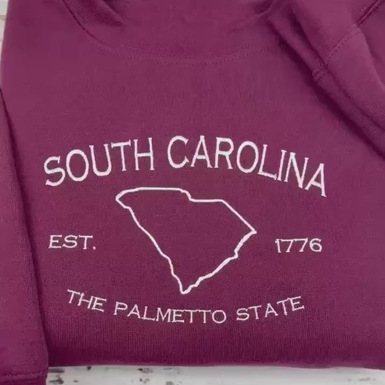 South Carolina Embroidered Sweatshirt- South Carolina T-Shirt and Sweatshirt