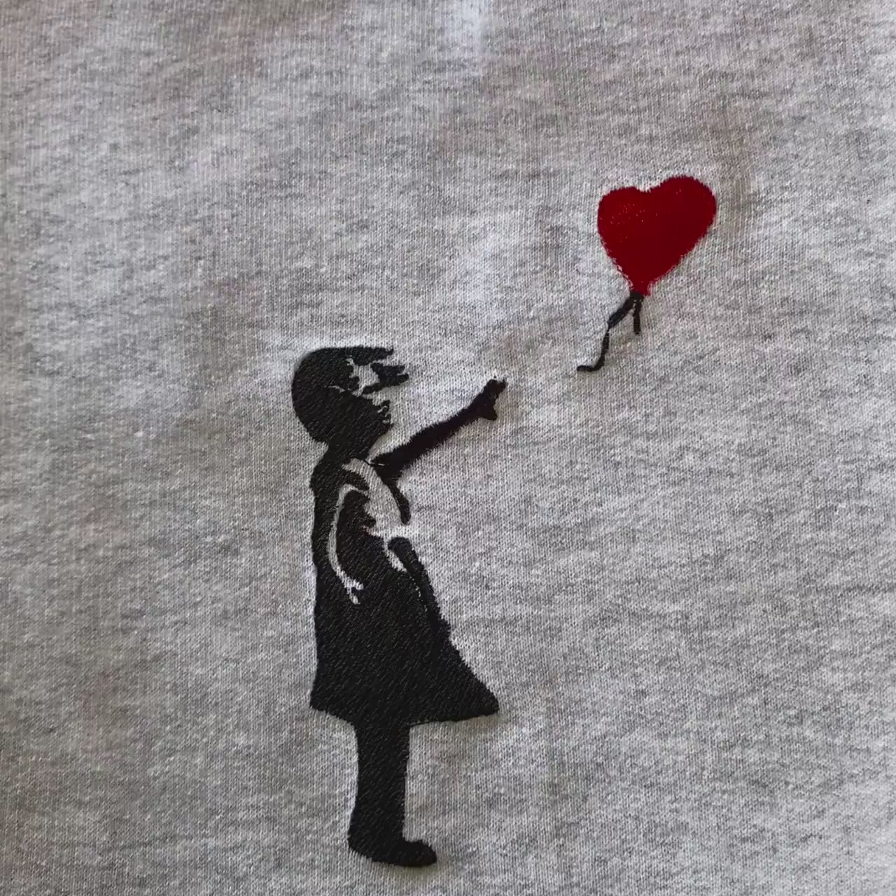 Banksy Girl with Ballon embroidered Sweatshirt / Banksy Art sweatshirt/ Banksy Sweatshirt