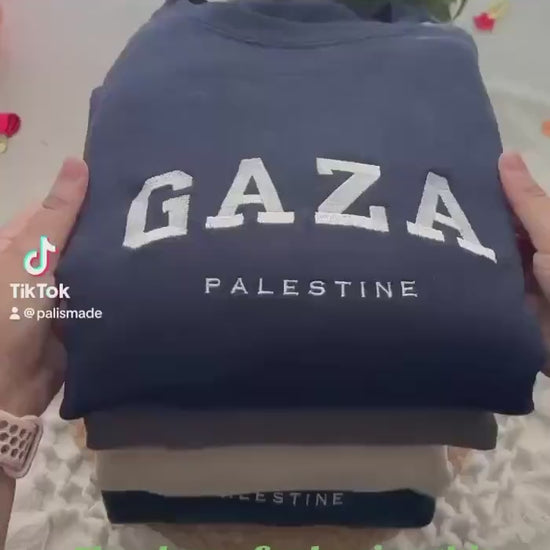 Gaza Palestine Embroidered Sweater - Palestinian Shirt
