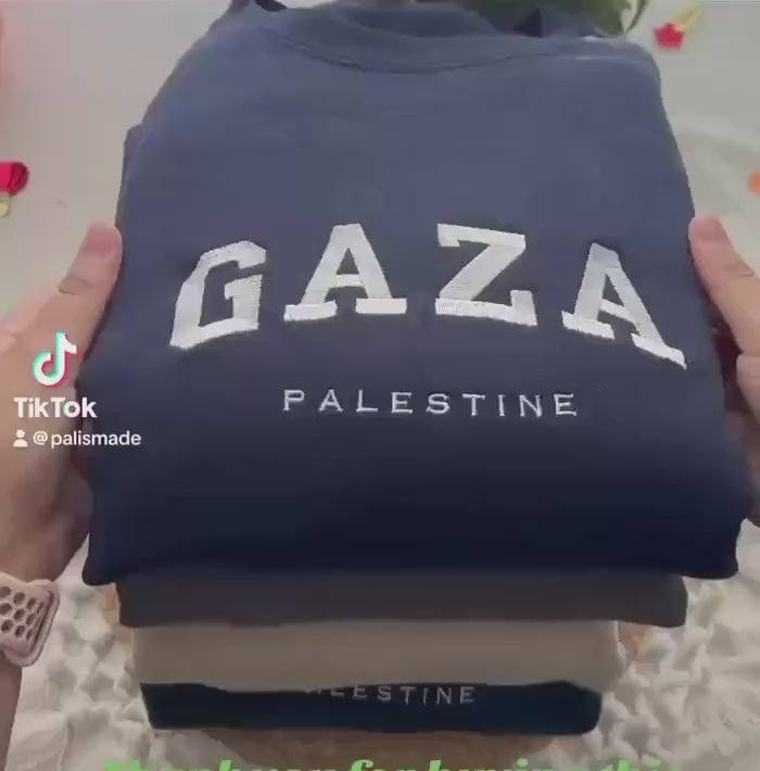 Gaza Palestine Embroidered Sweater - Palestinian Shirt