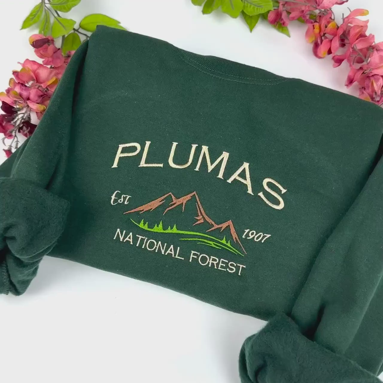 Plumas National Park Embroidered Crewneck Sweatshirt