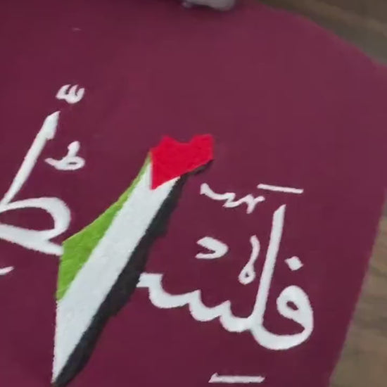 Palestine Kufiya  Embroidered Hoodie