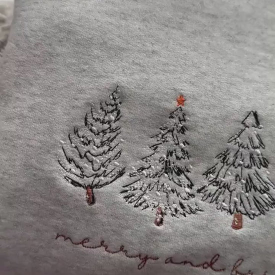 Merry Christmas Sweatshirt- Christmas Tree Crewneck (4 CHRISTMAS TREES)