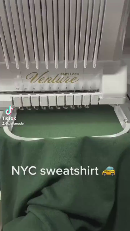 New York City Embroidered Sweatshirt, NYC shirt  (TAXI)