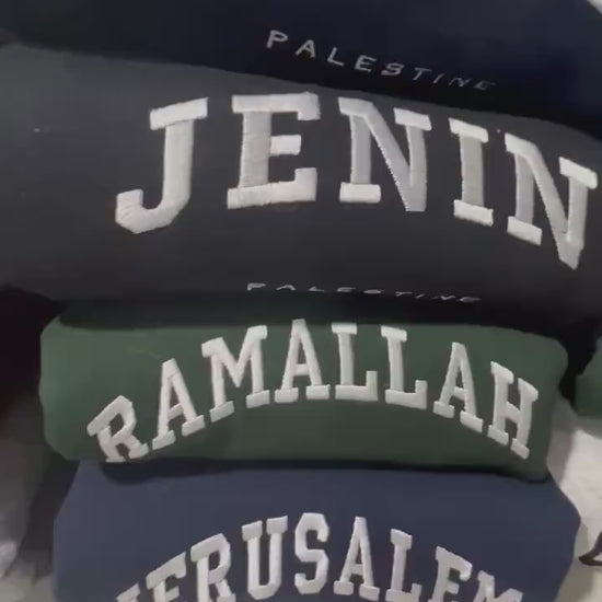 Nablus Palestine Embroidered Sweater - Palestinian Coordinates Shirt