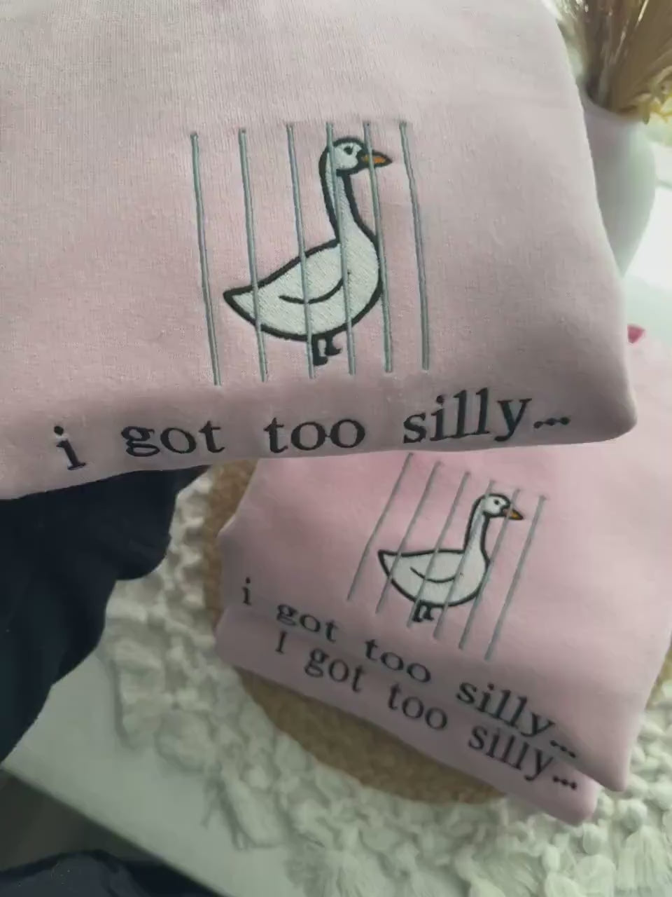 I Got Too Silly Embroidered Sweatshirt - Silly Goose Shirt