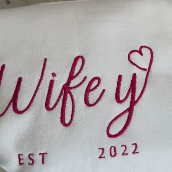 Wifey Sweatshirt - Bride Sweatshirt - Personalized Bride Gift - Embroidered Sweatshirt