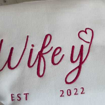 Wifey Sweatshirt - Bride Sweatshirt - Personalized Bride Gift - Embroidered Sweatshirt