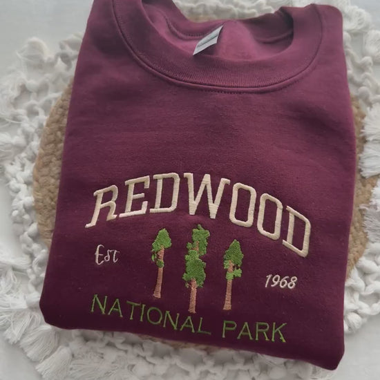 RedWood National Park  Embroidered Crewneck Sweatshirt