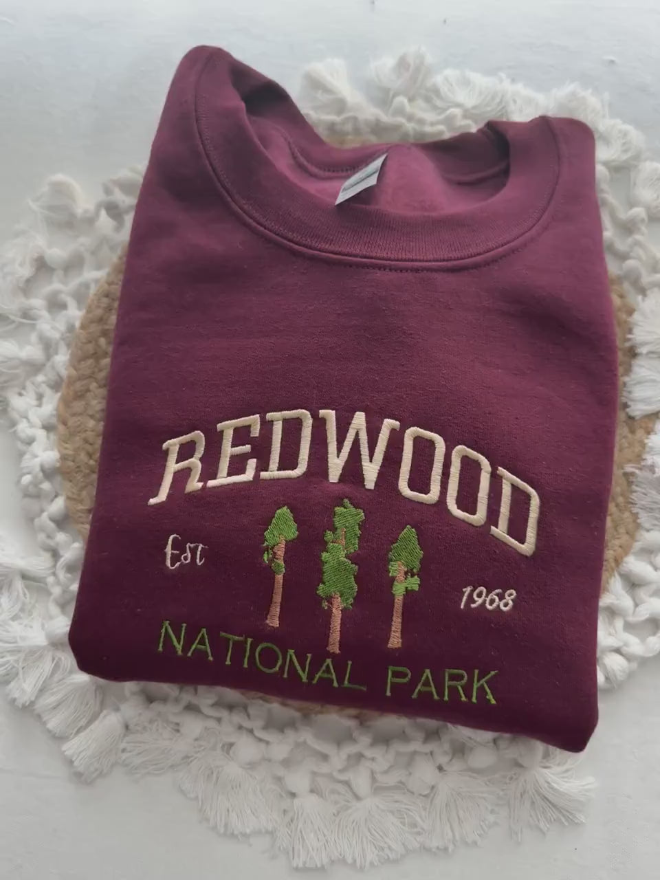 RedWood National Park  Embroidered Crewneck Sweatshirt