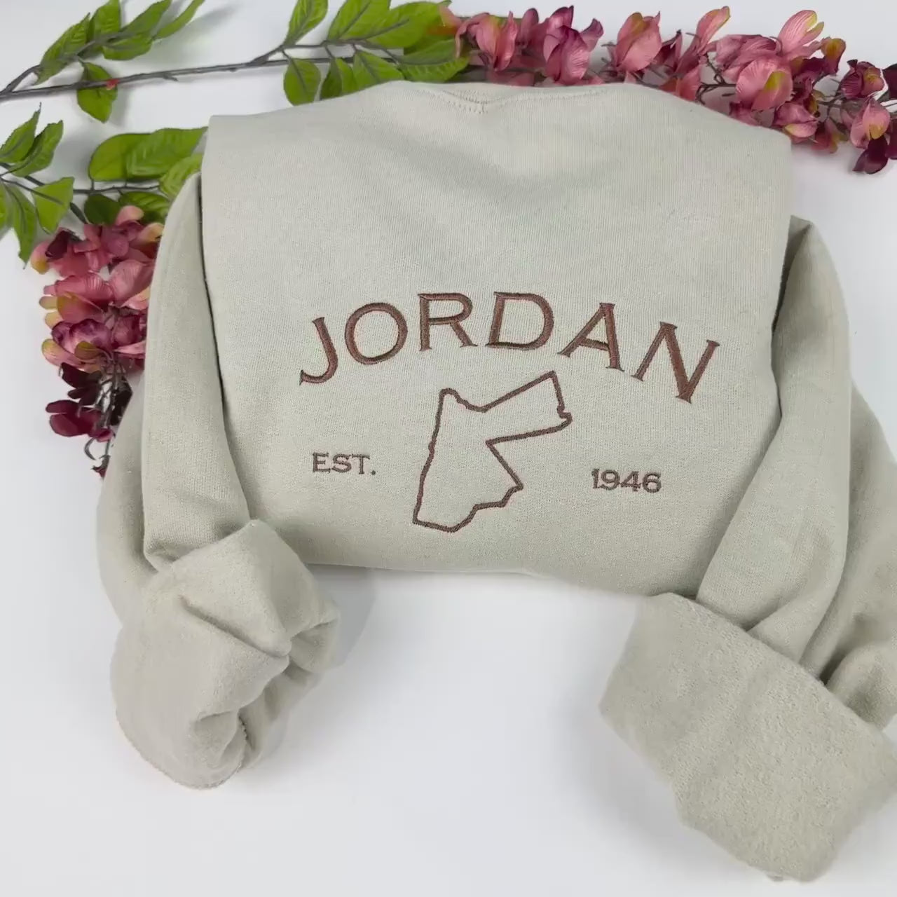 Jordan Embroidered Crewneck Sweatshirt - Custom Country Sweatshirt (MAP)