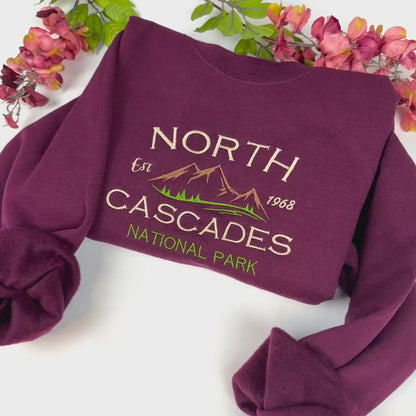 North Cascades National Park Embroidered Crewneck Sweatshirt