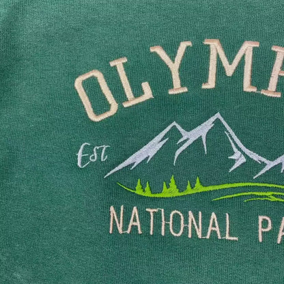 Olympic National Park Embroidered Crewneck-embroidered Crewneck-National Park Sweatshirt Olympic Washington (Mountain)