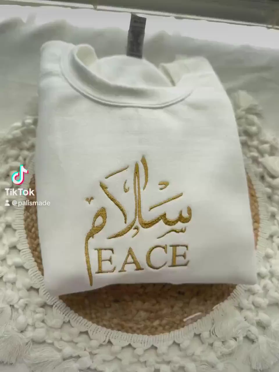 Salam embroidered sweatshirt- Peace sweatshirt-Arabic Embroidered shirt